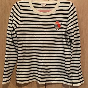 J. Crew Striped Sweater With Bird Size S